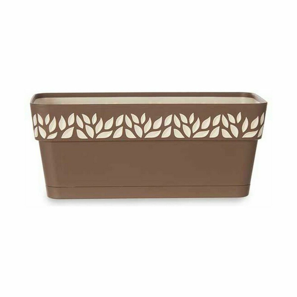 Jardinière auto-arrosante Stefanplast Cloe Marron Plastique 13,3 x 12,3 x 29,3 cm (12 Unités)