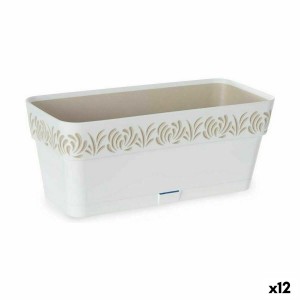 Blumenkasten Stefanplast Gaia Weiß Kunststoff 13,3 x 12,3 x 29,3 cm (12 Stück)