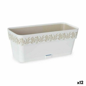 Self-watering planter Stefanplast Gaia White Plastic 13,3 x 12,3 x 29,3 cm (12 Units)