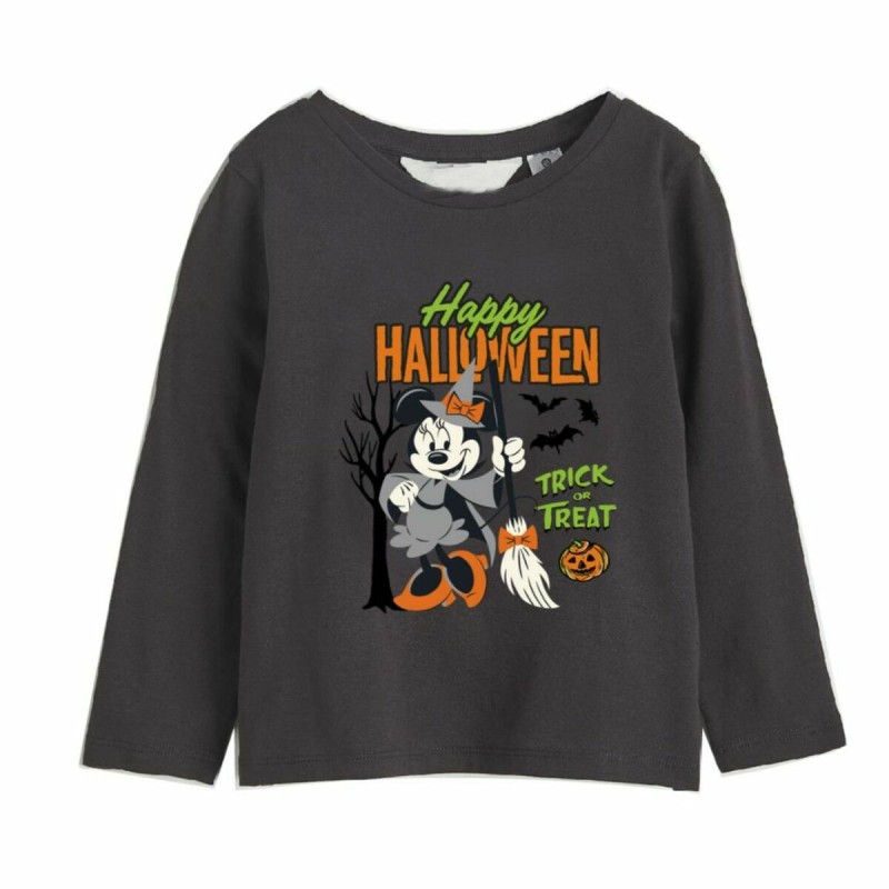 Langarm T-Shirt für Kinder Minnie Mouse Halloween Dunkelgrau