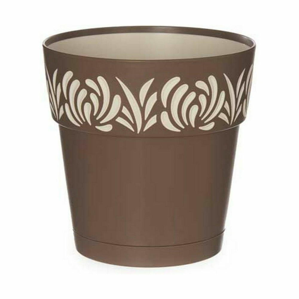 Self-watering flowerpot Stefanplast Gaia Brown Plastic 15 x 15 x 15 cm (12 Units)