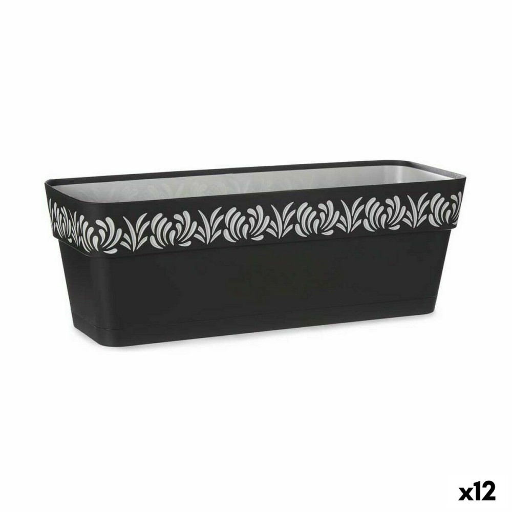 Planter Stefanplast Gaia Anthracite Plastic 49,5 x 17 x 19 cm (12 Units)
