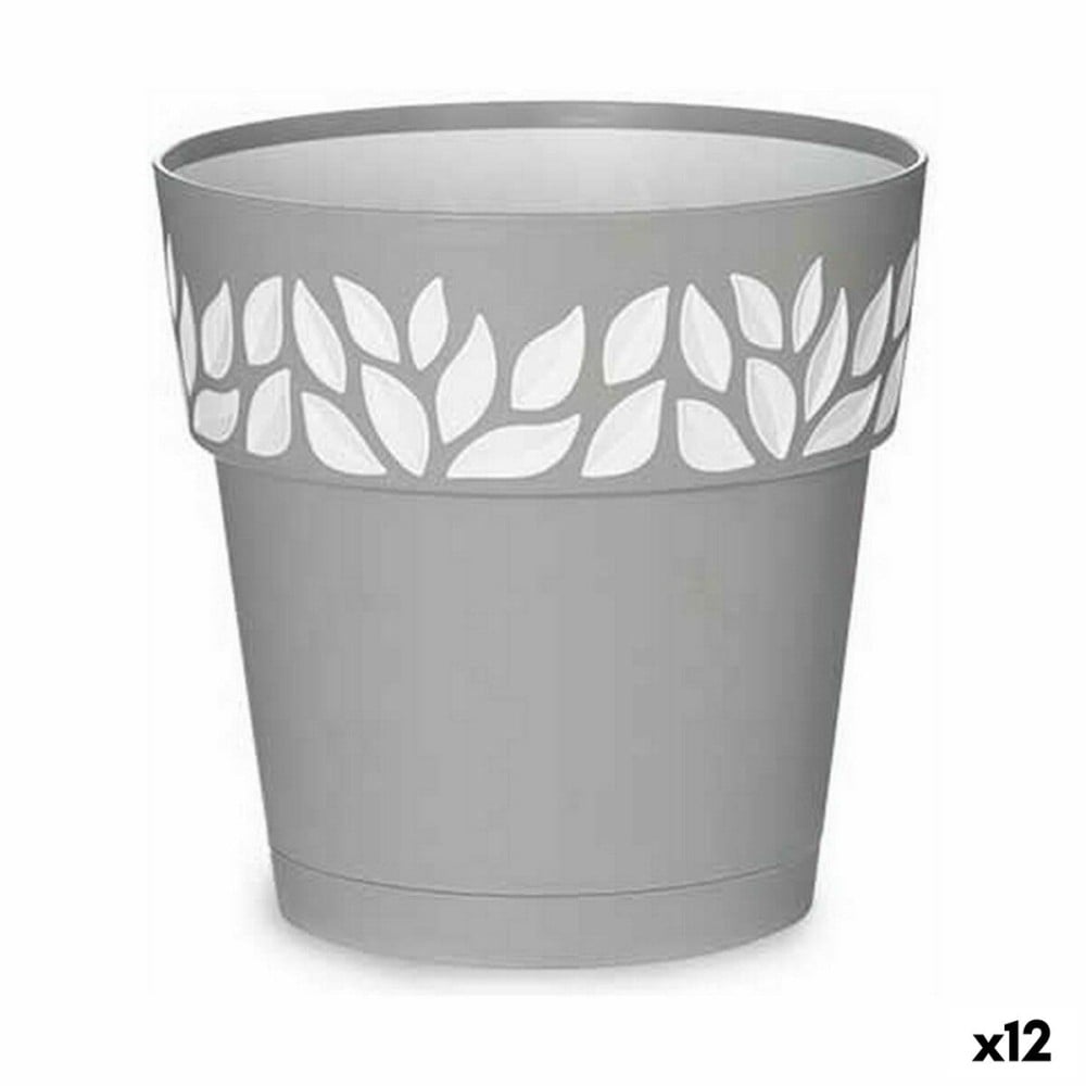 Selbstbewässernder Blumentopf Stefanplast Cloe Grau Kunststoff 19 x 19 x 19 cm (12 Stück)