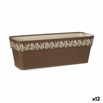 Self-watering planter Stefanplast Gaia Brown Plastic 18 x 17 x 49,5 cm (12 Units)