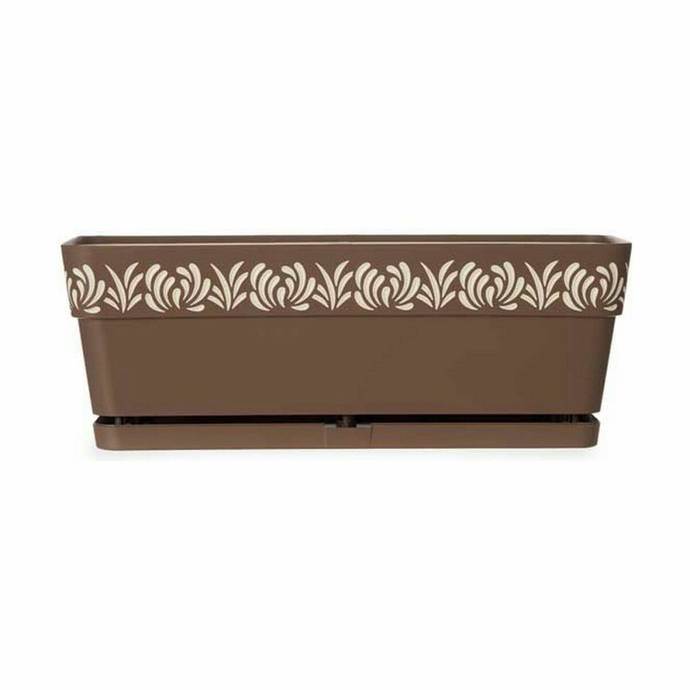 Planter Stefanplast Gaia Brown Plastic 18 x 17 x 49,5 cm (12 Units)