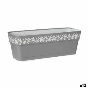Planter Stefanplast Gaia Grey Plastic 49,5 x 17 x 19 cm (12 Units)