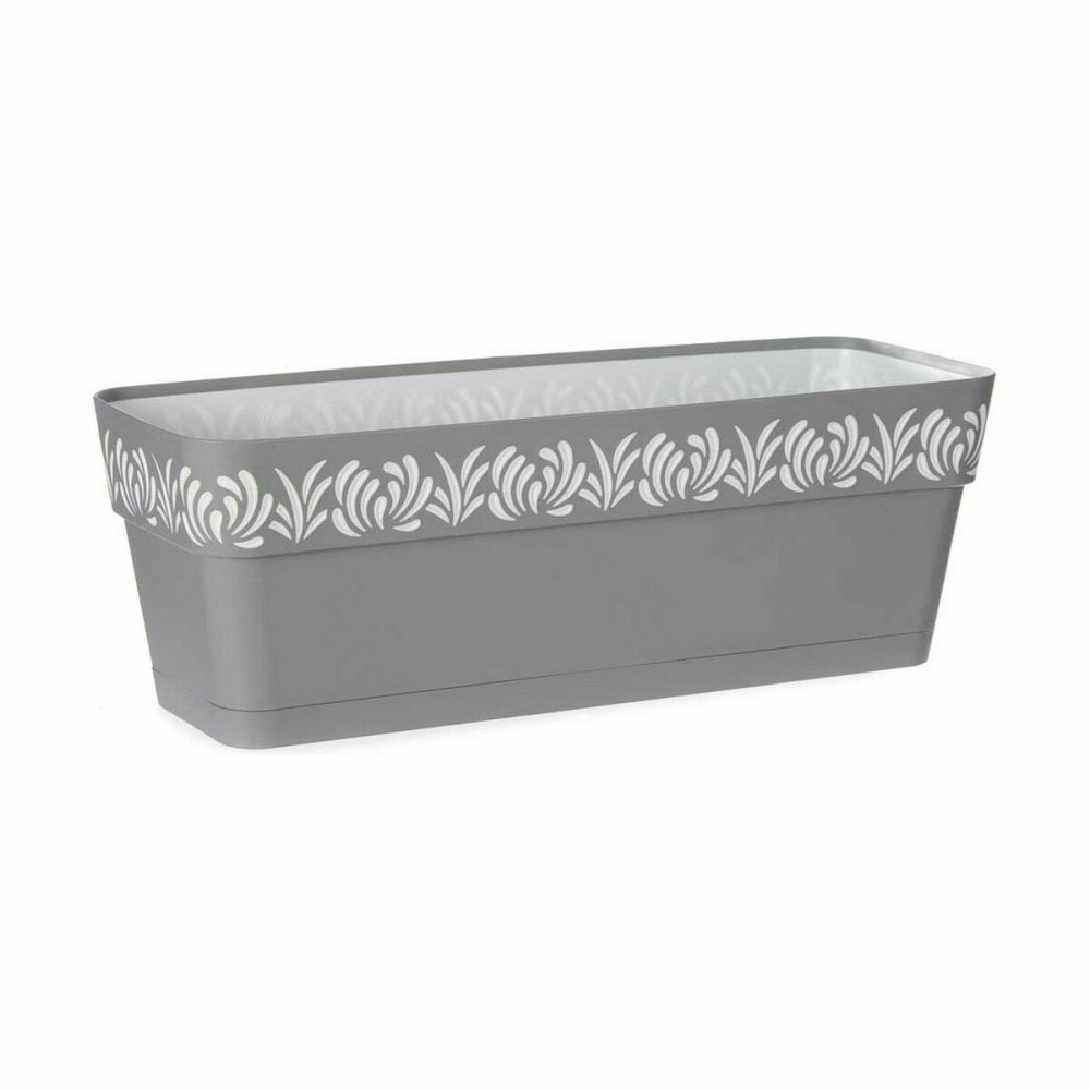 Planter Stefanplast Gaia Grey Plastic 49,5 x 17 x 19 cm (12 Units)