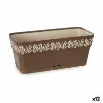 Self-watering planter Stefanplast Gaia Brown Plastic 13,3 x 12,3 x 29,3 cm (12 Units)