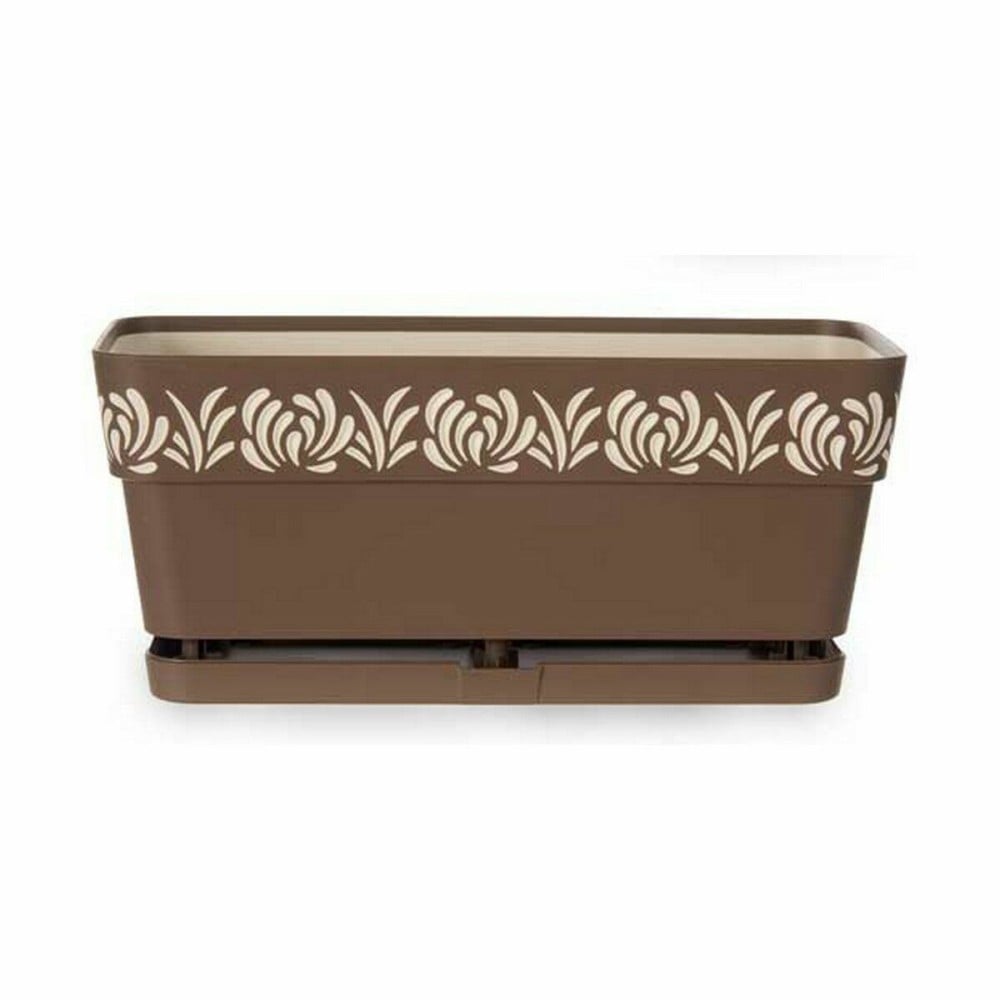 Jardinière auto-arrosante Stefanplast Gaia Marron Plastique 13,3 x 12,3 x 29,3 cm (12 Unités)