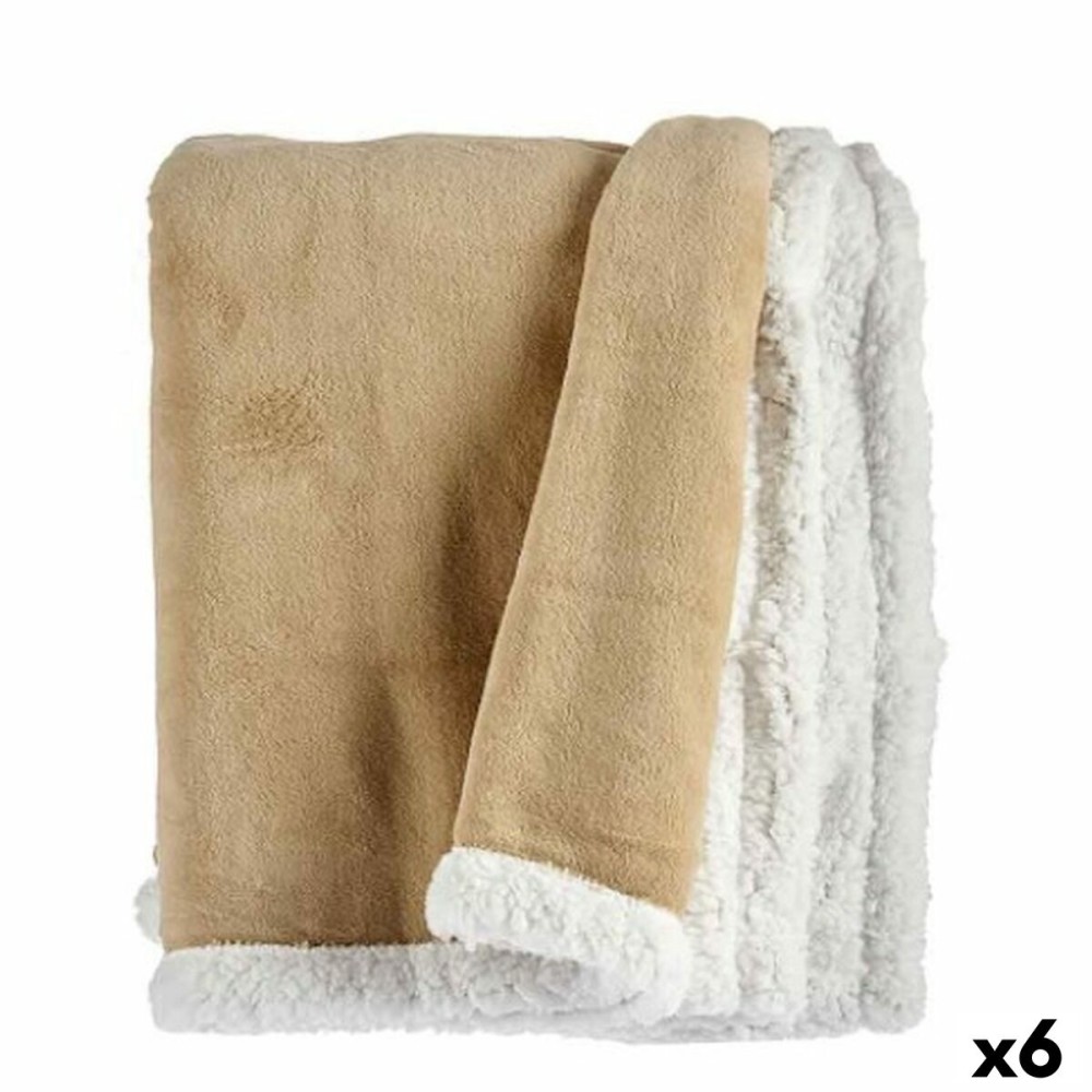 Blanket White Beige 130 x 1 x 170 cm (6 Units)