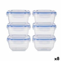 Set of lunch boxes Leknes 30103 Blue Transparent Plastic 900 ml 14,5 x 8,5 x 14,5 cm Hermetic (8 Units)