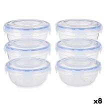 Set of lunch boxes Leknes 30502 Blue Transparent Plastic 800 ml 15,5 x 7,5 x 15,5 cm Hermetic (8 Units)