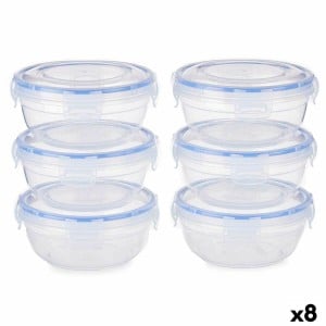 Ensemble de Boîtes à Lunch Leknes 30502 Bleu Transparent Plastique 800 ml 15,5 x 7,5 x 15,5 cm Hermétique (8 Unités)