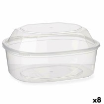 Boîte à repas rectangulaire avec couvercle Leknes BS1500ROIOV Transparent polypropylène 1,5 L 18 x 10,5 x 21,5 cm (8 Unités)