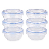 Set of lunch boxes Leknes 30502 Blue Transparent Plastic 800 ml 15,5 x 7,5 x 15,5 cm Hermetic (8 Units)