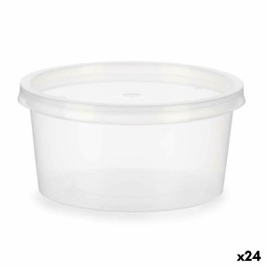 Round Lunch Box with Lid Leknes UT005NC01 Transparent polypropylene 500 ml 12,5 x 6,2 x 12,5 cm (24 Units)