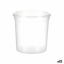 Panier-repas rond avec couvercle Leknes UT010NC01 Transparent polypropylène 1 L 12,5 x 12,5 x 12,5 cm (12 Unités)