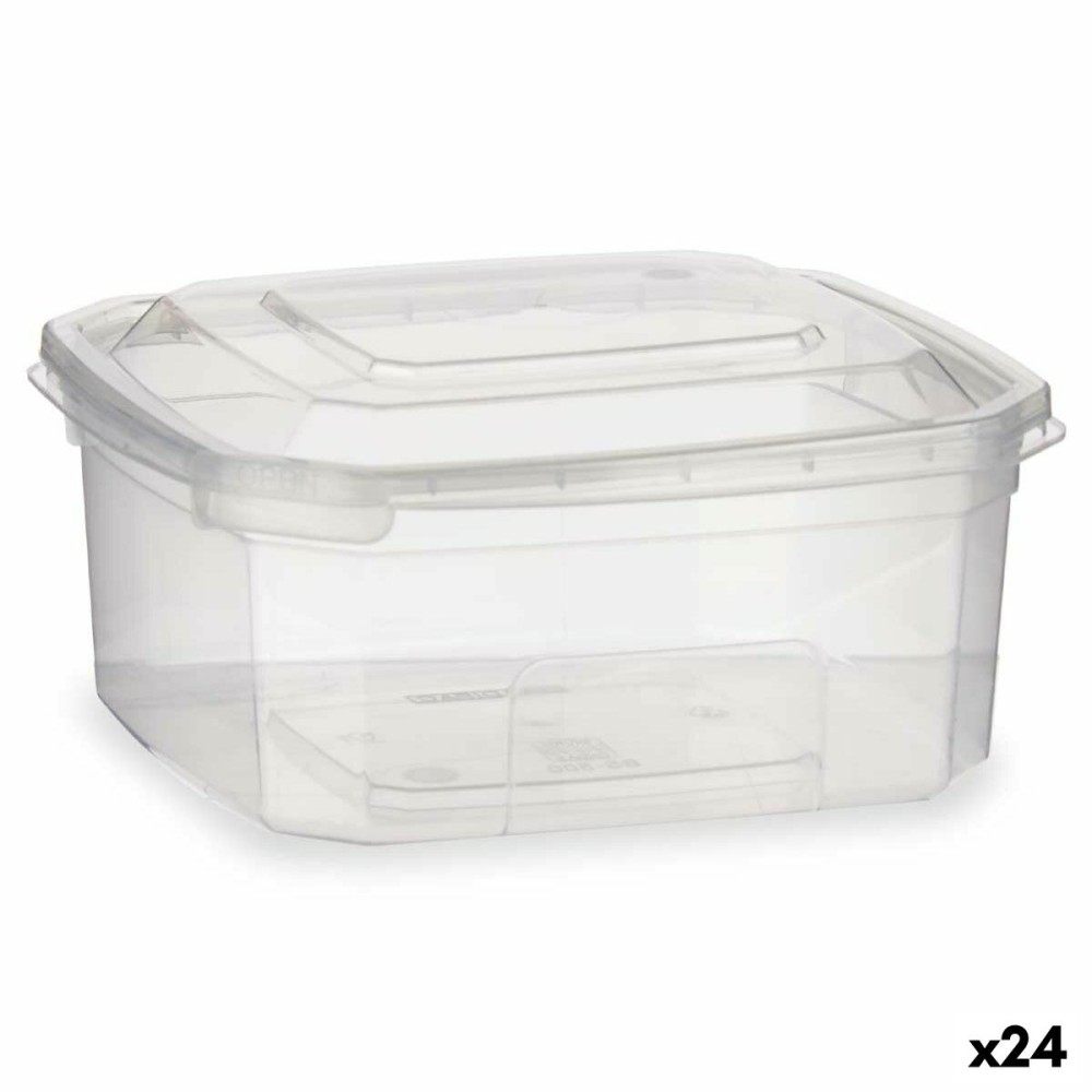 Boîte à repas rectangulaire avec couvercle Leknes BS500ROI Transparent polypropylène 500 ml 12,3 x 6 x 13 cm (24 Unités)