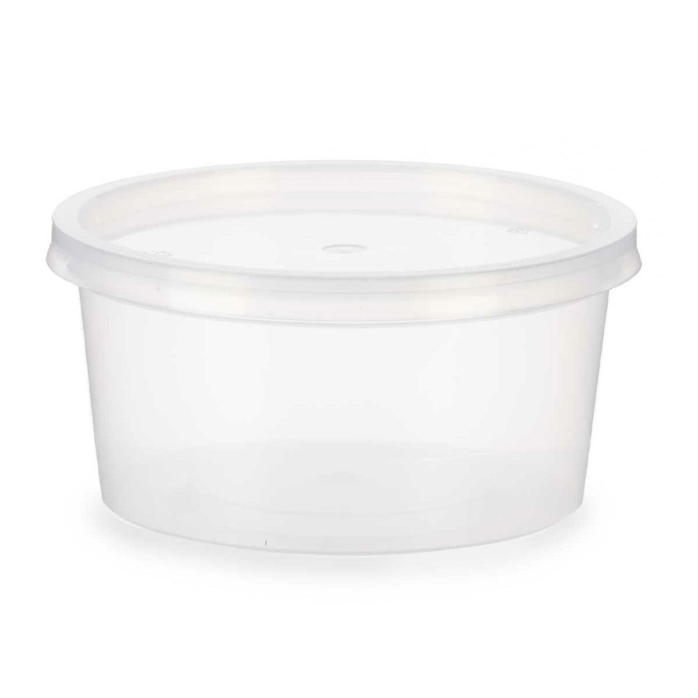 Round Lunch Box with Lid Leknes UT005NC01 Transparent polypropylene 500 ml 12,5 x 6,2 x 12,5 cm (24 Units)