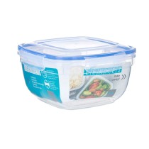 Hermetic Lunch Box Leknes 30105 Transparent Plastic Squared 2,4 L 20 x 11 x 20 cm (12 Units)