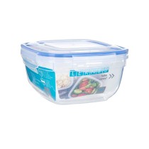 Hermetic Lunch Box Leknes 30104 Transparent polypropylene Squared 1,5 L 17 x 10 x 17 cm (12 Units)