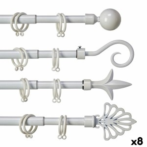 Curtain Bar Extendable White Iron 5 x 122 x 5 cm (8 Units)