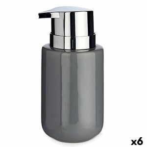 Distributeur de Savon Berilo J1017-A-GRIS Gris Argenté Métal Céramique 350 ml 7 x 14,5 x 8,5 cm (6 Unités)