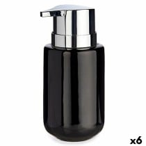 Distributeur de Savon Berilo J1017-A-NEGRO Noir Argenté Métal Céramique 350 ml 7 x 14,5 x 8,5 cm (6 Unités)