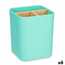 Toothbrush Holder Berilo B9041-GREEN Green Bamboo polypropylene 9 x 11 x 9 cm (6 Units)