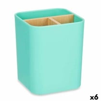 Zahnbürstenhalter Berilo B9041-GREEN grün Bambus Polypropylen 9 x 11 x 9 cm (6 Stück)