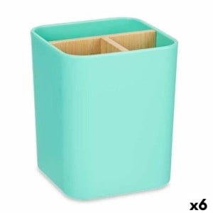 Zahnbürstenhalter Berilo B9041-GREEN grün Bambus Polypropylen 9 x 11 x 9 cm (6 Stück)