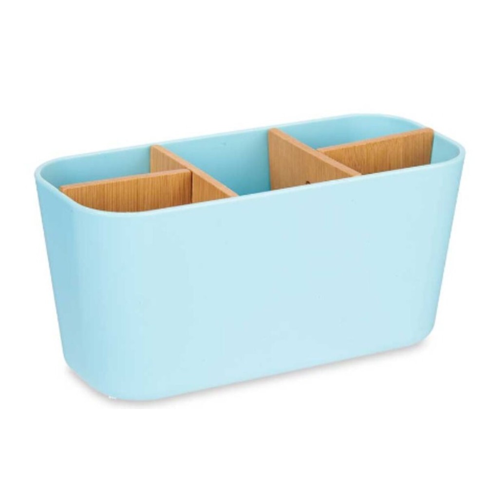 Toothbrush Holder Berilo B9045-BLUE Blue Bamboo polypropylene 21 x 10 x 9 cm (6 Units)