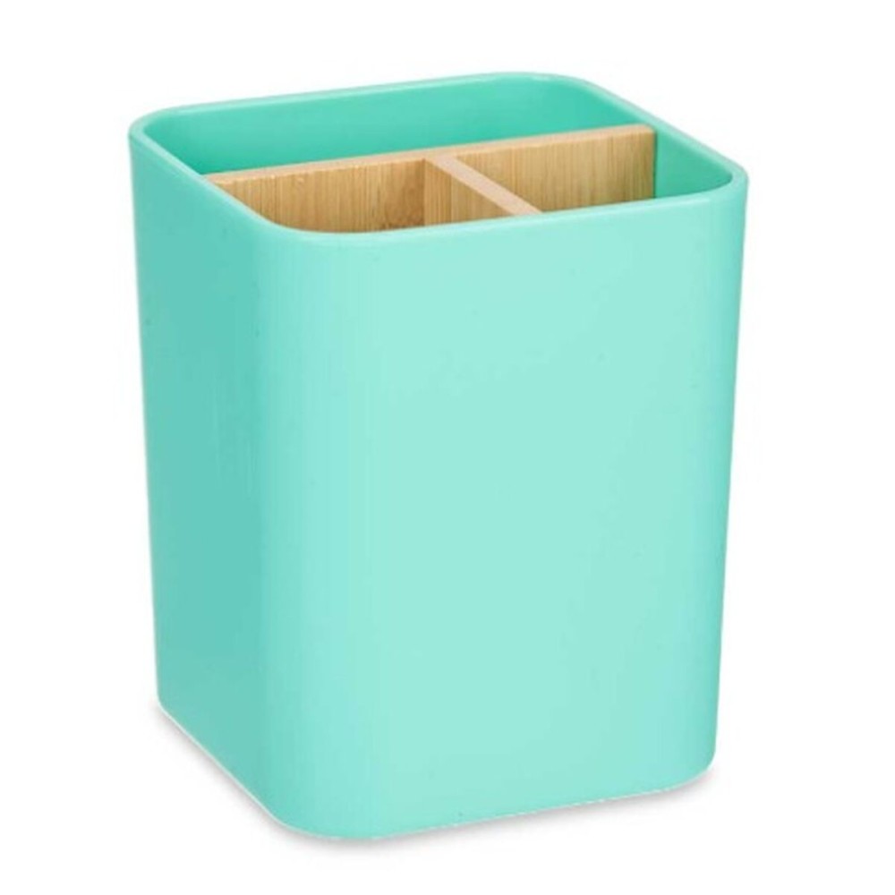 Toothbrush Holder Berilo B9041-GREEN Green Bamboo polypropylene 9 x 11 x 9 cm (6 Units)