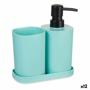 Badezimmer Set Berilo B8108-S3-MINT Schwarz grün Polypropylen (12 Stück)