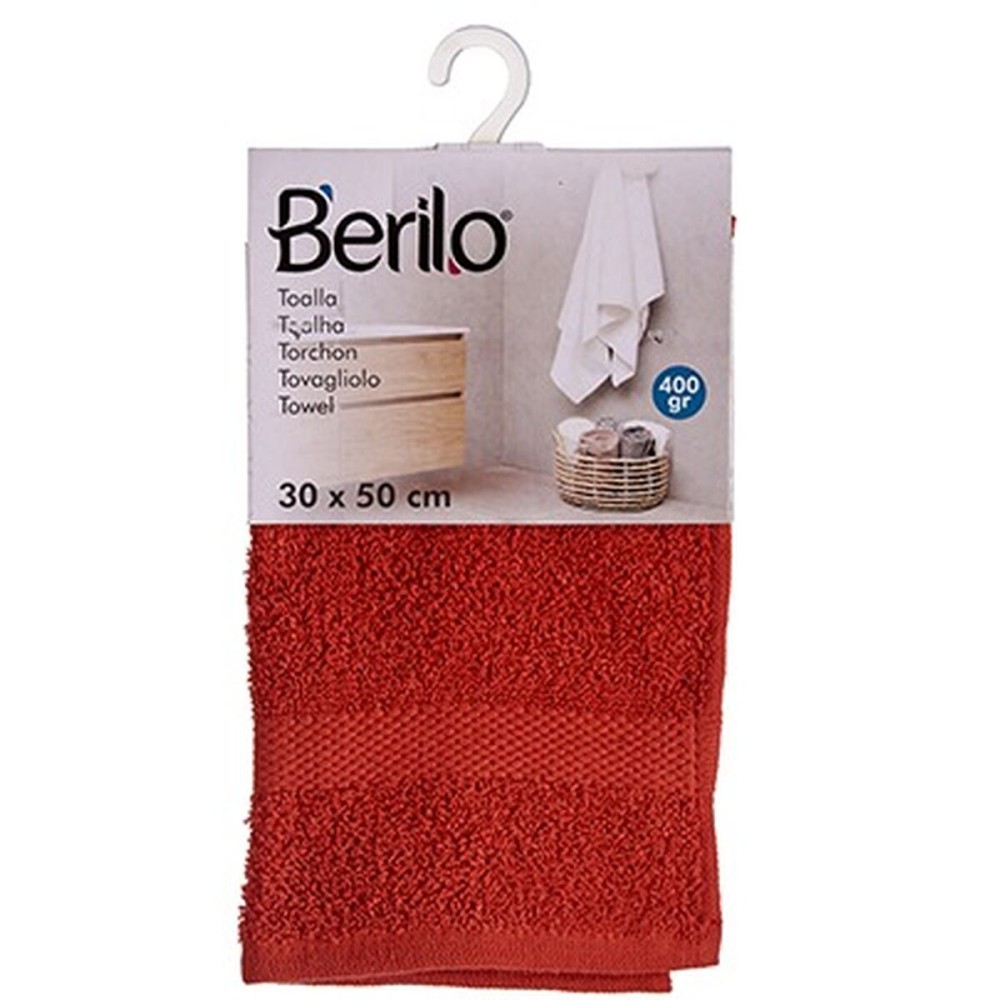 Badetuch Berilo 89664 Ziegel 80 % Baumwolle 20 % Polyester 30 x 50 cm (12 Stück)