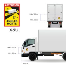 Adhésifs EDM 02188 Angles Morts 17 x 25 cm Camion 3 Unités