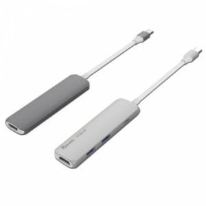 Hub USB Silver HT 17123 Blanc/Gris Gris foncé