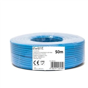 UTP Category 6 Rigid Network Cable Ewent IM1222 Blue 50 m