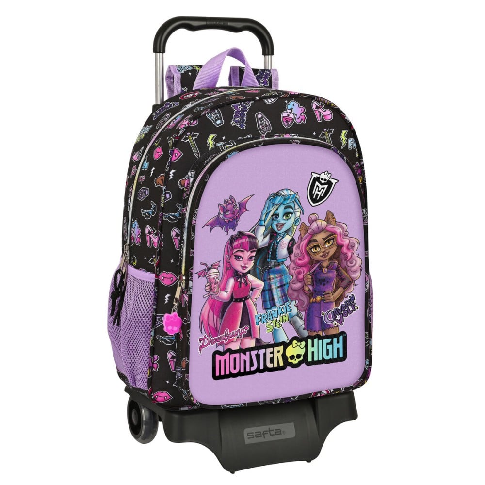 Cartable à roulettes Monster High Creep Noir 33 x 42 x 14 cm