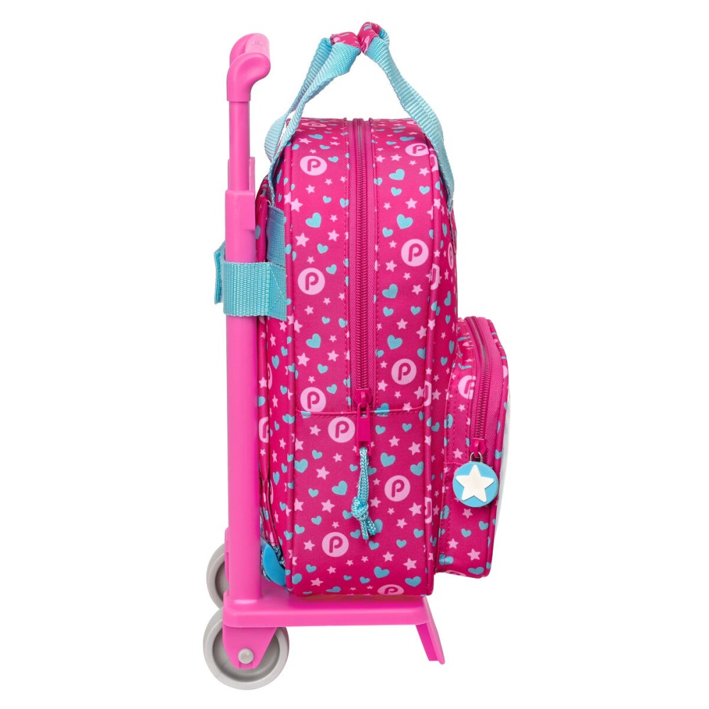 Schulrucksack mit Rädern Pinypon Blau Rosa 20 x 28 x 8 cm