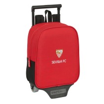 Schulrucksack mit Rädern Sevilla Fútbol Club Schwarz Rot 22 x 27 x 10 cm