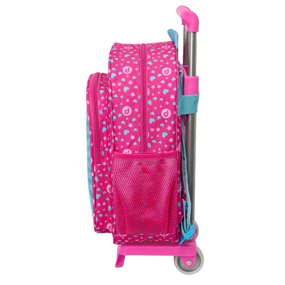 School Rucksack with Wheels Pinypon Blue Pink 26 x 34 x 11 cm