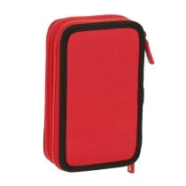 Doppel-Federtasche Sevilla Fútbol Club Schwarz Rot 12.5 x 19.5 x 4 cm (28 Stücke)