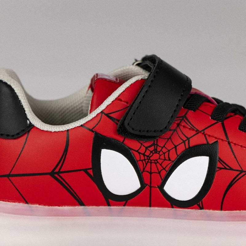 Baskets LED Spider-Man Velcro Rouge