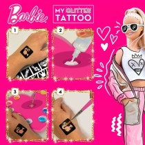 Tatouages Temporaires Barbie My Glitter Tattoo Paillettes 20 Pièces