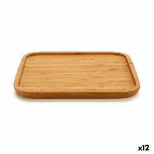 Tablett für Snacks Kinvara JWHW-3710-1 Braun karriert 25 x 1,5 x 25 cm (12 Stück)