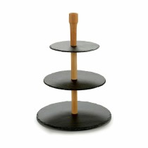 Etagère Kinvara 853696 Noir Bois Ardoise 30 x 40 cm Rond (8 Unités)