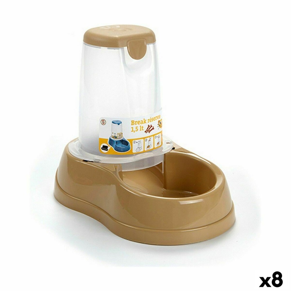 Dog Feeder Stefanplast Beige Plastic 1,5 L 18,5 x 22,5 x 29 cm (8 Units)