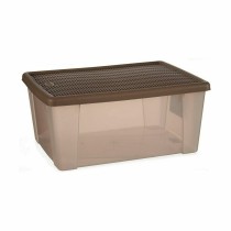 Boîte de rangement avec couvercle Stefanplast Elegance Marron Plastique 29 x 17 x 39 cm (6 Unités)