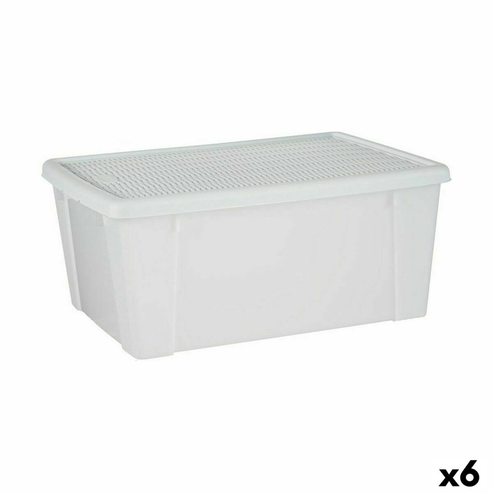 Boîte de rangement avec couvercle Stefanplast Elegance Blanc Plastique 29 x 17 x 39 cm (6 Unités)